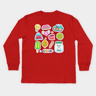 Random Sticker Kids Long Sleeve T-Shirt